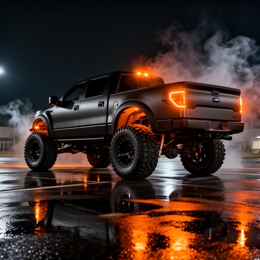 Lifted truck with off-road accessories
